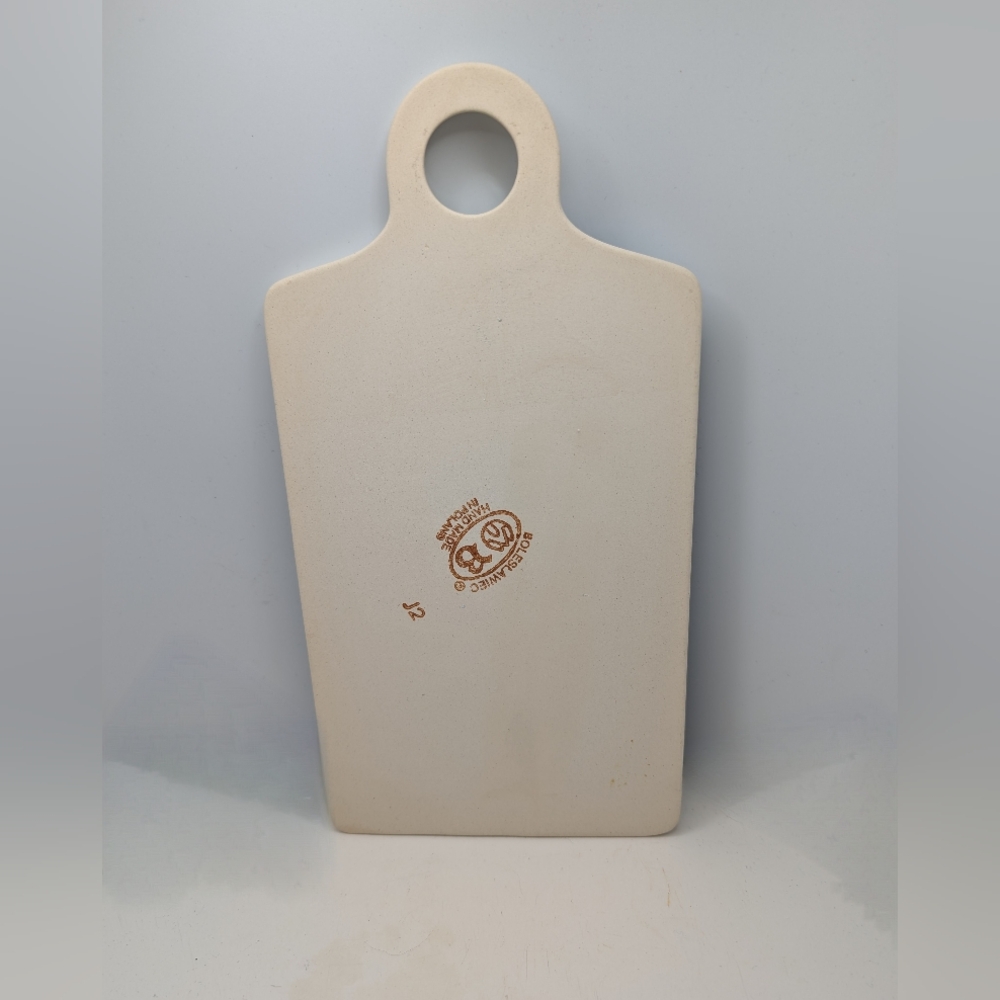 Polish Pottery Cutting Board with Blue Pattern - Picture 2 of 3